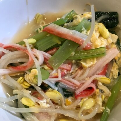 青梗菜が小松菜になり、カサ増しに豆もやしを入れてしまいましたが、味付けとてもおいしかったです。今度は青梗菜で作ります！